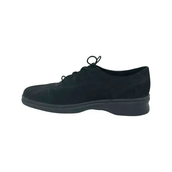 Clarks Oxford Shoes Womens 8.5 M Black Suede Leather - Picture 4 of 9